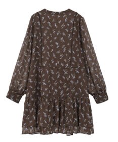 earth music&ecology フラワー楊柳ティアードミニワンピース