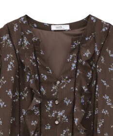 earth music&ecology フラワー楊柳ティアードミニワンピース