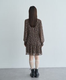 earth music&ecology フラワー楊柳ティアードミニワンピース