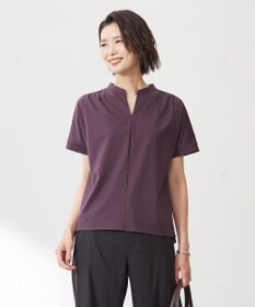J.PRESS LADIES S プレーティングジャージー バンドカラー カットソー