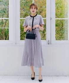 Tiaclasse L 【新色追加・洗える】フロントタック配色ブラウス