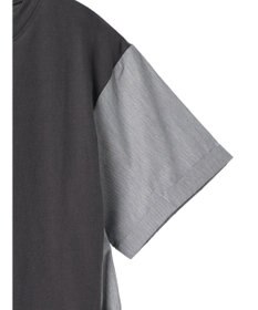 Green Parks 脇リボン５分袖布帛ドッキングプルオーバー