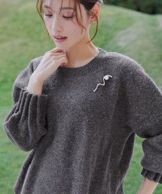 Tiaclasse 袖タックニットプルオーバー