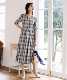 Tiaclasse L 【洗える】小顔効果も期待できるスキッパーシャツワンピース