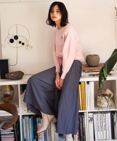 組曲 【選べる8色展開・春まで使える！】バックレースカラー ニット