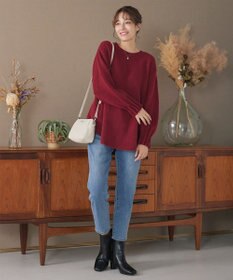 Tiaclasse 袖タックニットプルオーバー