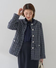 YECCA VECCA ノーカラーツイードジャケット