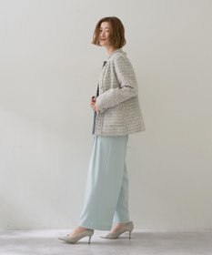 YECCA VECCA ノーカラーツイードジャケット