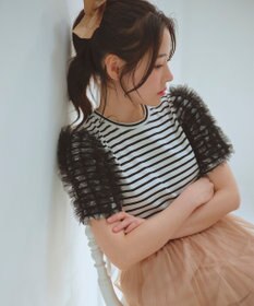 Feroux チュールスリーブ Tシャツ