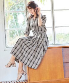 Tiaclasse L 【洗える】小顔効果も期待できるスキッパーシャツワンピース