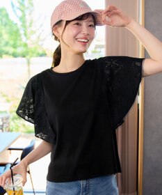 Tiaclasse レースフレアスリーブカットソートップス