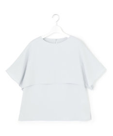 23区 L 【吸水速乾/UVカット/接触冷感】ストレッチジョーゼット  ケープデザイン カットソー