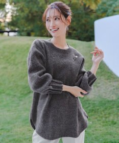 Tiaclasse 袖タックニットプルオーバー