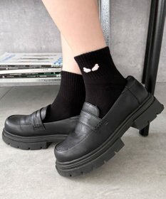 WEGO 刺繍アンクルパイルソックス