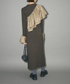 Green Parks フリルベルト付ニットワンピース