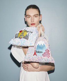 TOPKAPI 【TREASURE TOPKAPI】スパンコール エンブロイダリー刺繍 巾着 バッグ / ポーチ