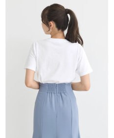 earth music&ecology 襟パール刺繍ロゴＴシャツ