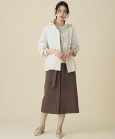 自由区 L ブラッシュドコットンサテンナロー スカート