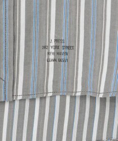 J.PRESS MEN オーガニックコットンダブルチューブマルチストライプシャツ