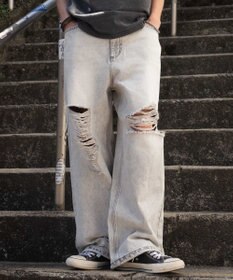 WEGO スーパーバギーダメージデニムパンツ