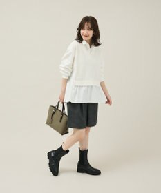 Green Parks カットモールドッキングシャツチュニック