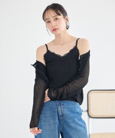 earth music&ecology レースリブキャミソール