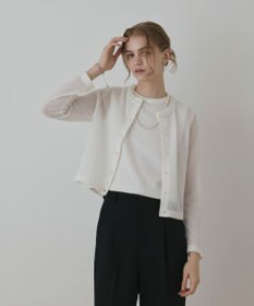 GRACE CONTINENTAL ラメフェザ－ニットカーディガン