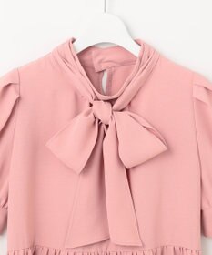 Feroux 【洗える】ペプラム ボウタイブラウス