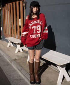 WEGO 2WAYグラフィックワンショルニット