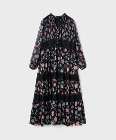 GRACE CONTINENTAL サラサプリントティアードワンピース