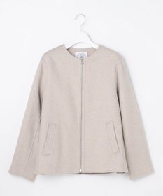 J.PRESS LADIES L ウールナイロンリバー ノーカラー コート