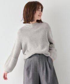 ANY ラムウールフェザーコンビプルオーバー