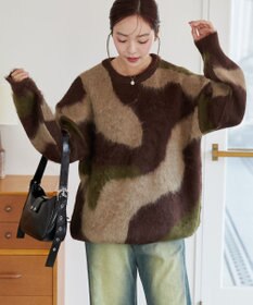 WEGO 【ユニセックス着用ITEM】マーブルシャギーニットプルオーバー