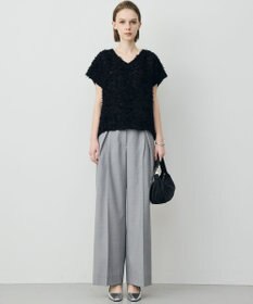 ICB L シアーカットジャガード Vネックトップス