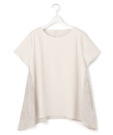 23区 L 【Lサイズ限定/洗える】スカーフプリントコンビ バックフレア カットソー