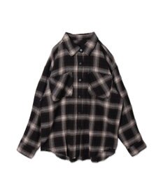 WEGO フリンジチェックBIGネルシャツ