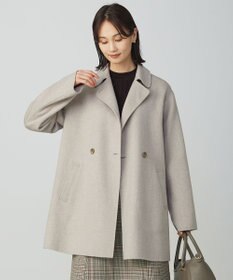 J.PRESS LADIES L ウールナイロンリバー テーラード コート ベージュ系