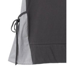 Green Parks 脇リボン５分袖布帛ドッキングプルオーバー