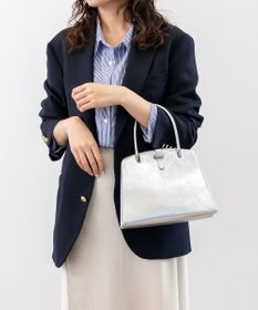 blancle メタリックレザー ワンハンドルフォーマルバッグ