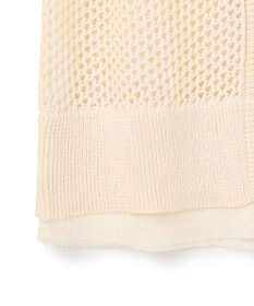 BEIGE， 【洗える】ALOE / コットンメッシュVネックミドル丈カーディガン