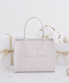 Maison de FLEUR ビジューツイードスクエアトートバッグ