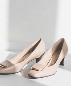 Dominic3 スクエアモチーフ レザーパンプス