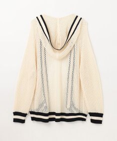 GRACE CONTINENTAL メッシュラインニットフーディ