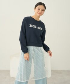 earth music&ecology ＳＥＴ２点レースロゴプルオーバー＋チュールワンピ