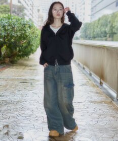 WEGO 【ユニセックス着用ITEM/SMLサイズ展開】ボンディングZIPパーカー