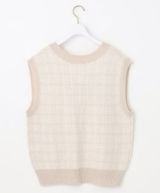 ANY SIS 【洗える】ツイードニット ベスト