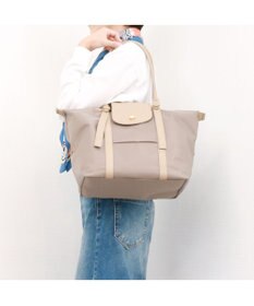 UNBILLION ペルケ perche / ナイロン×牛革かぶせジェムストーントートバッグ