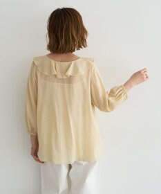 YECCA VECCA ラッフルリボンシアーブラウス