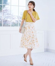 Tiaclasse 【洗える】シフォンフレアスリーブブラウス