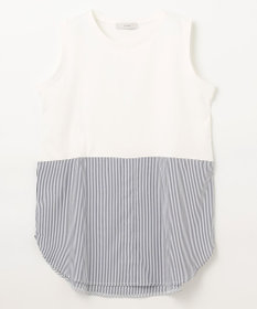 ANY レイヤード布帛ドッキングタンクトップ